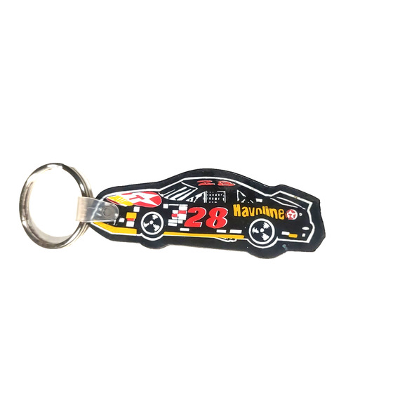 Vintage Rubber Number 28 Havoline Car Racing Keychain - Picture 4 of 6